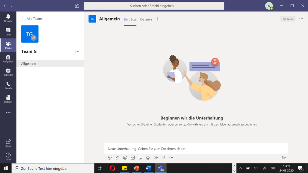 Textfeld: Unter dem Punkt „Chat“ kann man einzelnen Person Nachrichten schicken.